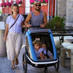 Hamax AS Remorque Vélo Poussette 2 Enfants HAMAX Avenida Bleu Pétrole -Vélos électriques Soldes remorque velo 2 enfants hamax avenida bleu petrole 5