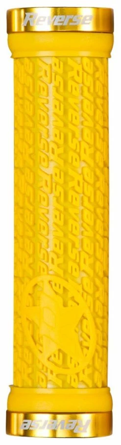 Reverse Components Reverse - Poignées Stamp Lock On Ø30mm X 135mm -Vélos électriques Soldes reverse poignees stamp lock on jaune dore 3840x2160